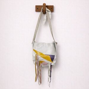 Village Tannery NYC Patchwork Leather Fringe Messenger Bag | Boho Crossbody Arti